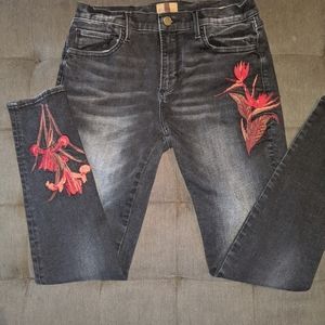 Free People Driftwood embroidered jeans